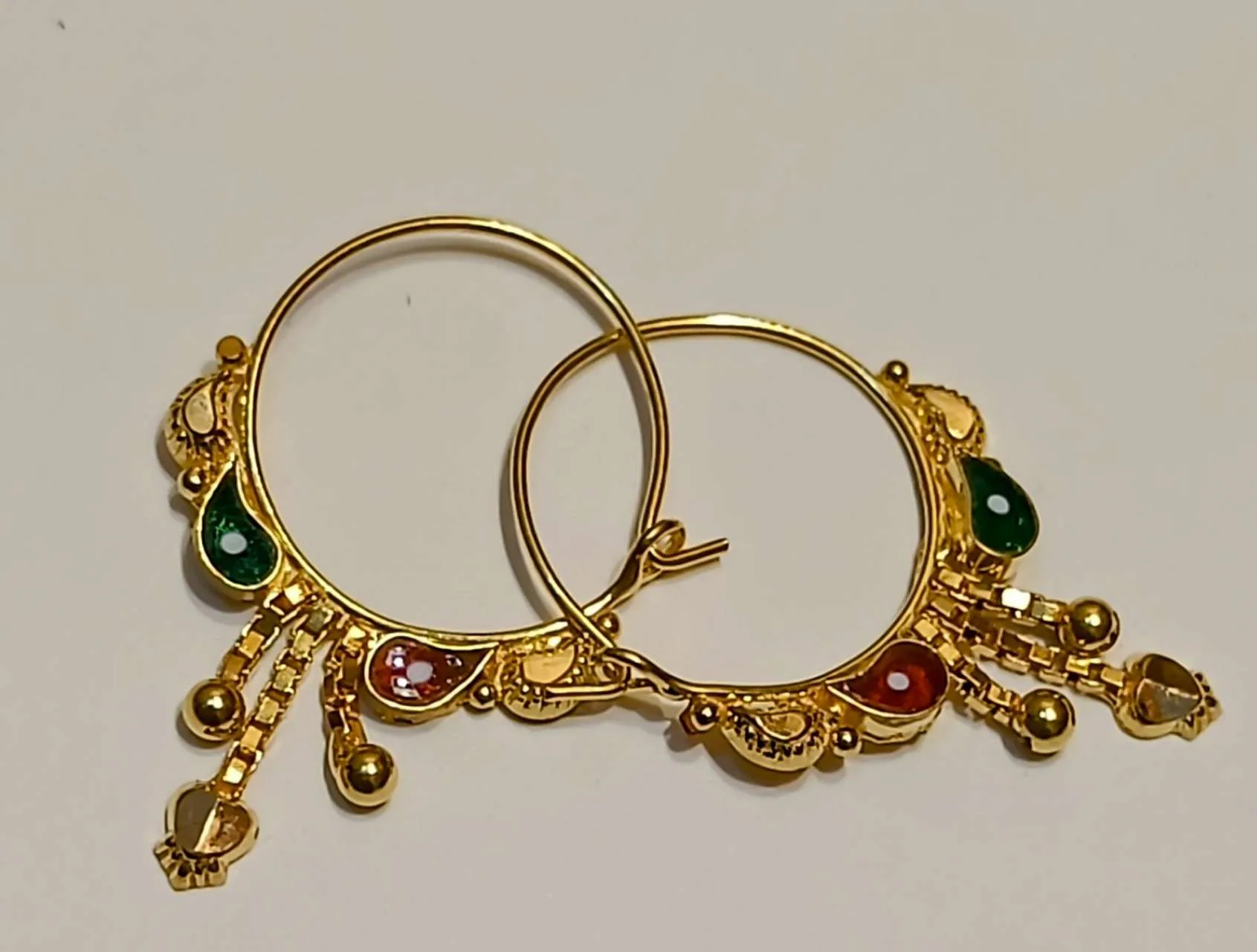 Elegant Gold Meena Work Ear Bali: A Timeless Accessory